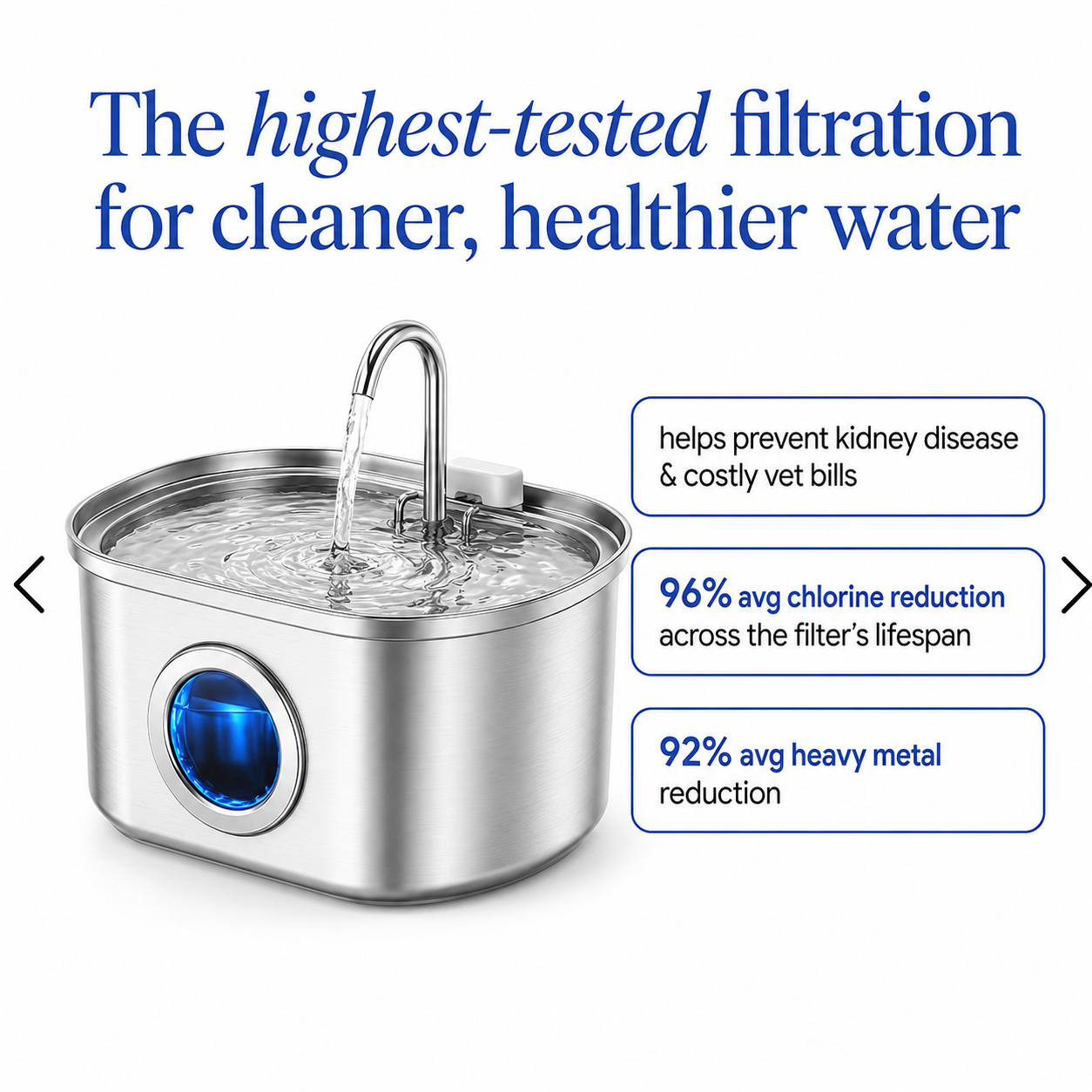 Stainless Steel Water Fountain Pet — PawlyBuddy™
