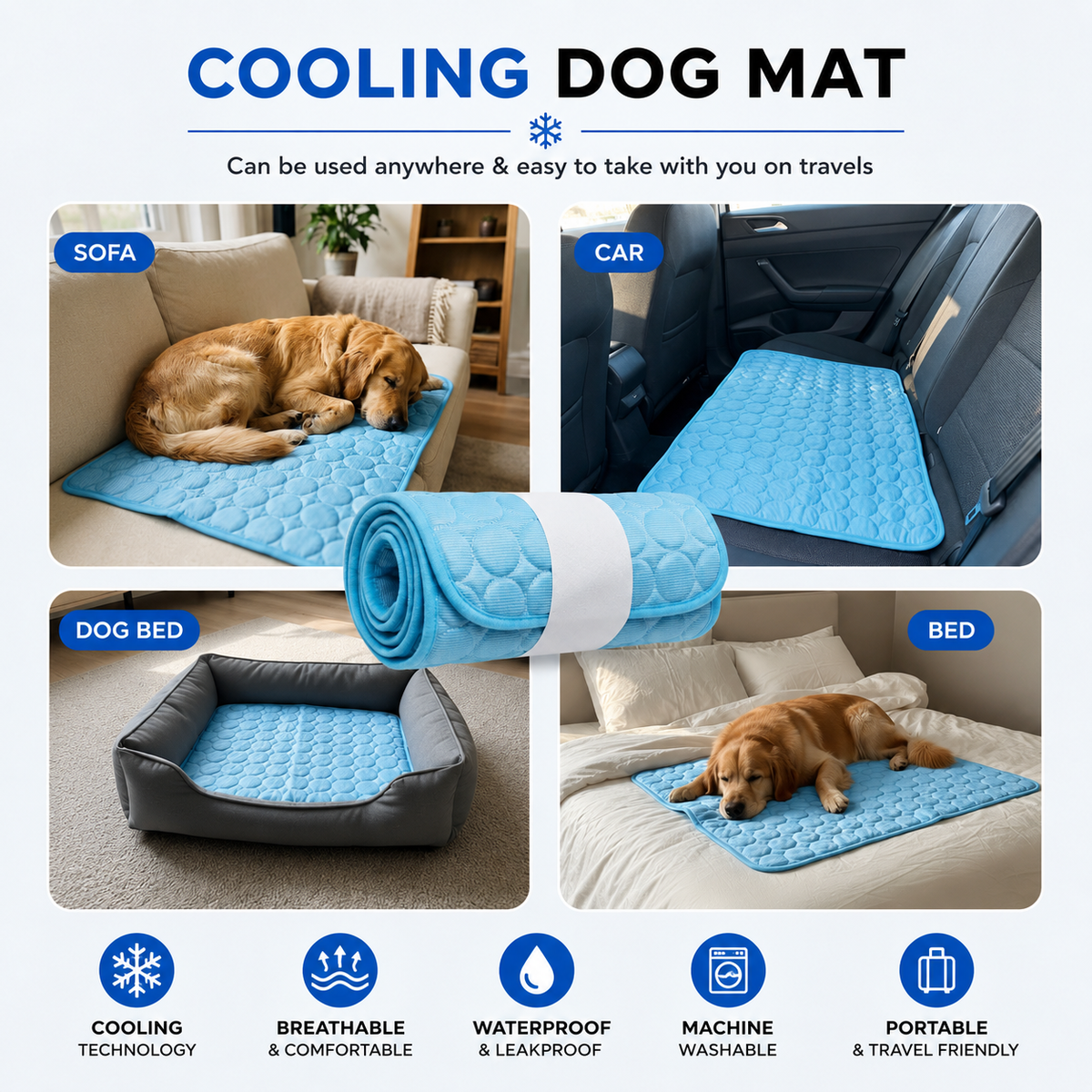 Cat resting on PawlyBuddy cooling mat