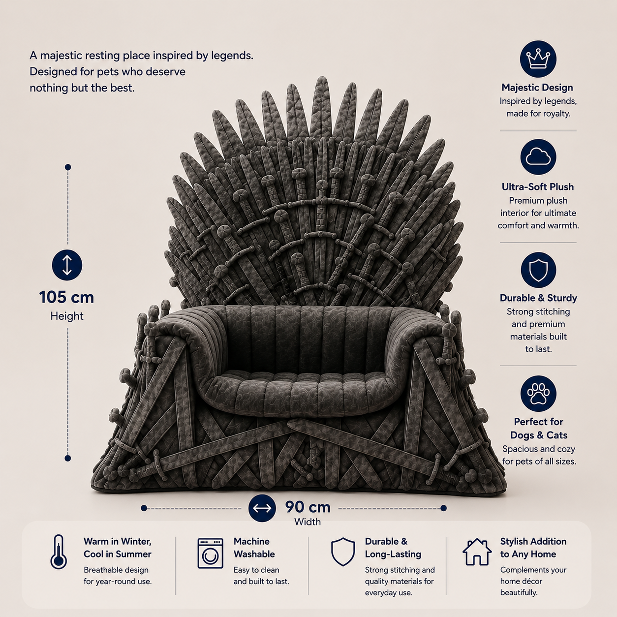 Fantasy Throne Pet Bed